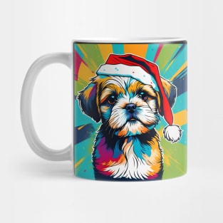 Shih Tzu Wearing A Santa Hat Pop Art Puppy Mug